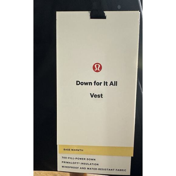 Lululemon Down for It All Vest Black Size 10 NWT Goose Down PrimaLoft Warm - Picture 12 of 16
